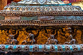 Luang Prabang, Laos - Wat Mai, detail of the Buddha altar inside the sim. 